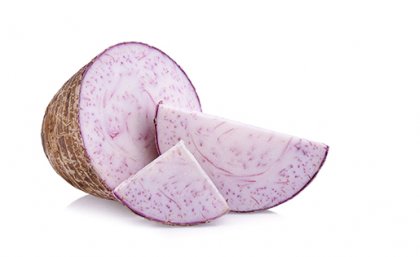 Image: Shutterstock. A cross section of a taro.